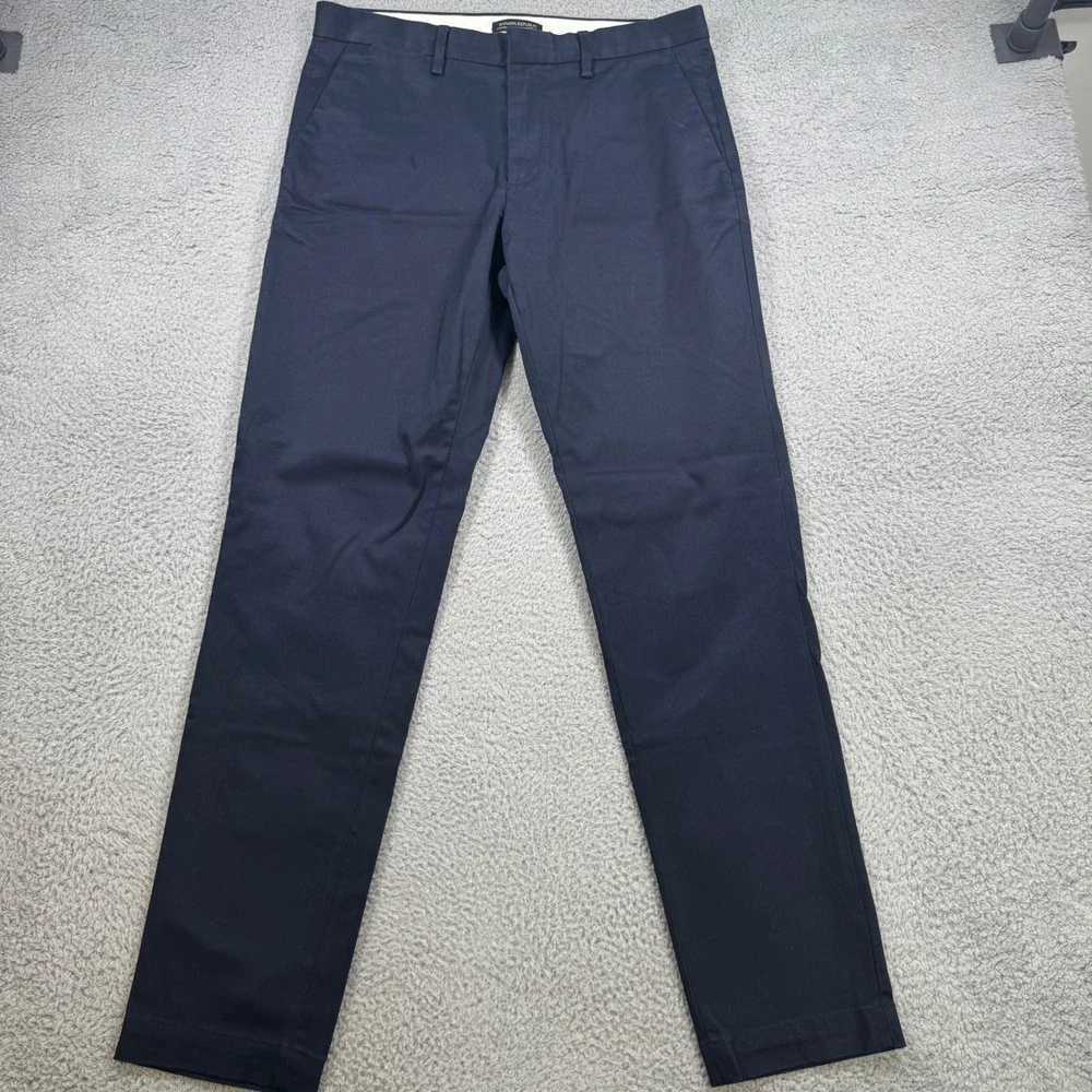 Banana Republic Mason Athletic Tapered Fit Chino Pants Navy Blue Mens 32x33